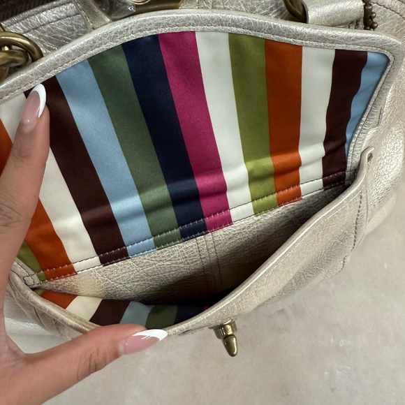 Vintage Coach Ivory Metallic Legacy Bowling Bag - Picture 4 of 8